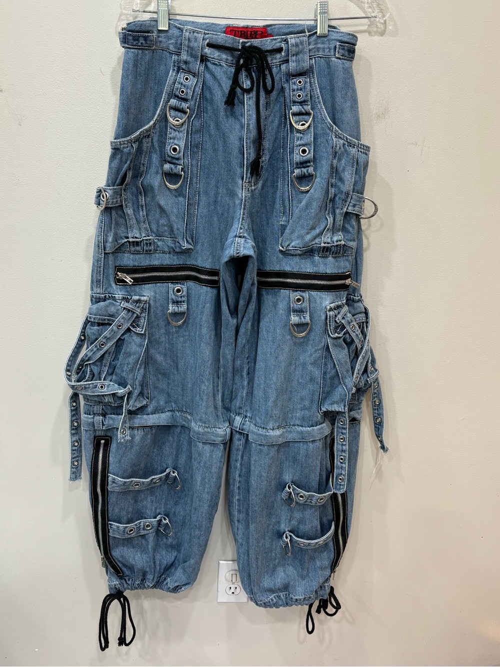 Tripp NYC X-Straps Baggy Daan Goodman Convertible Cargo Jeans Men’s Small